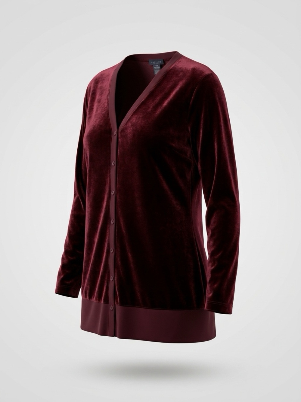 Vintage Venezia Lane Bryant Velvet Tunic Cardigan Size 14/16 Burgundy Whimsigoth